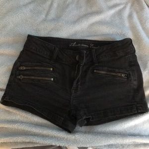 Black jean shorts